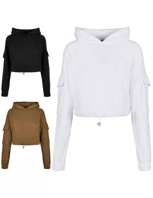 Urban Classics Damen Hoody Cropped Kapuzenpullover Pullover