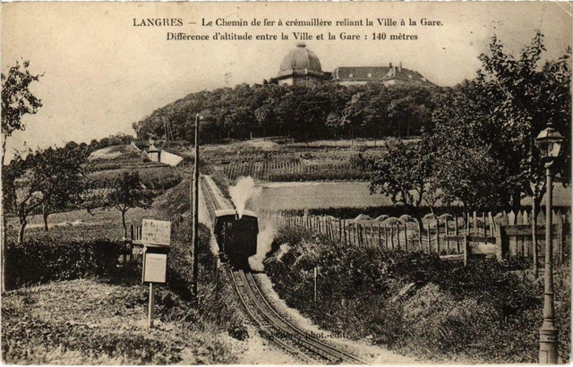Carte Postale Ancienne (vers 1900) – Langres (52) : Le Chemin De Fer à Crémaillère