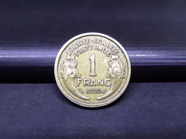 Old French Coins 1933 1 Franc Coin France As Shown - Lot 01