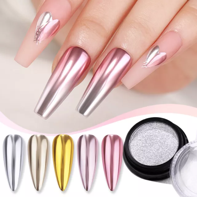 Espejo en polvo para esmalte de uñas gel UV polvo de cromo efecto metálico
