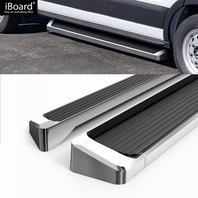 APS Running Board Bar 6in Aluminum Silver Fit Ford Transit Full Size Van 15-24 2