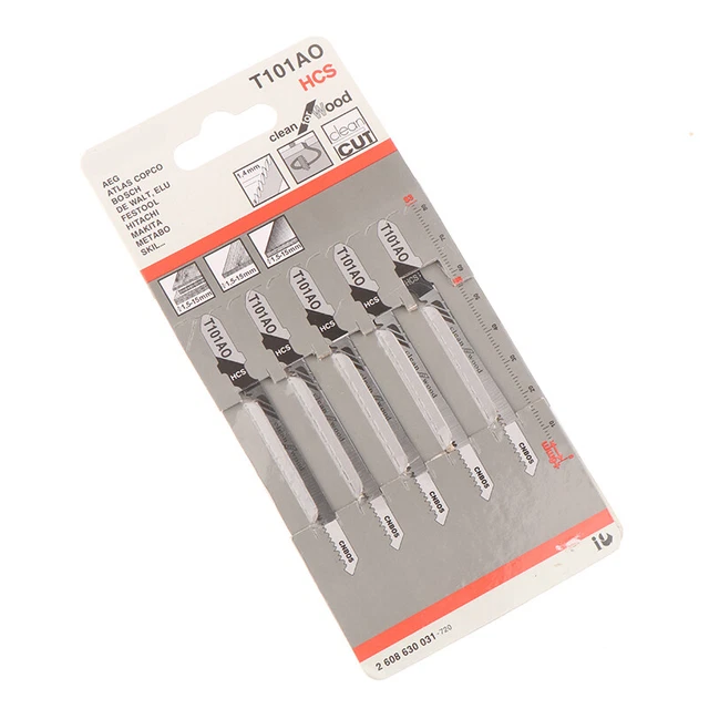 5PCS T101AO HCS TShank Jigsaw Blades Curve Cutting Tool For Wood