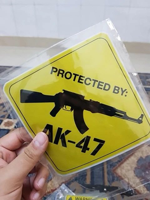Kiwistar - Adesivo Per Auto - Azzurro - 30 X 9 Cm - AK 47 Kalashnikov