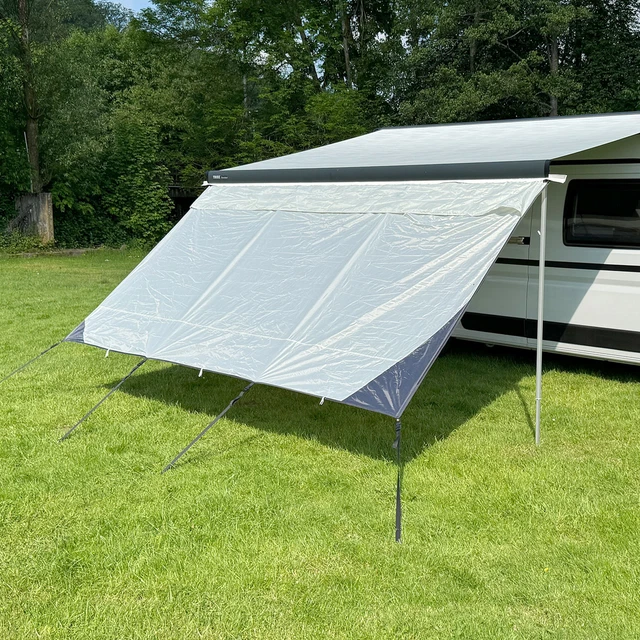 Auvent Solaire Pour Camping-car Et Caravane - Toile D'ombrage 210D, Armée, Kit Complet