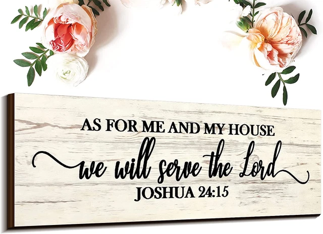 As for Me and My House We Will Serve the Lord Wall Sign Rustic Wooden Hanging Wa