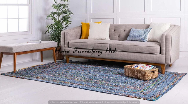 Alfombra Trenzada.Reversible Rústica 0,6x1,8m Corredor Yute Decoración...