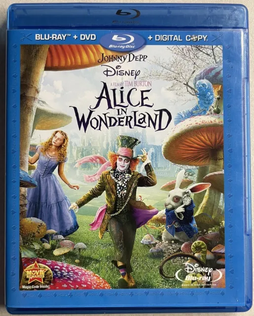 Disneys Alice in Wonderland [Blu-ray + DVD] Johnny Depp. Family.