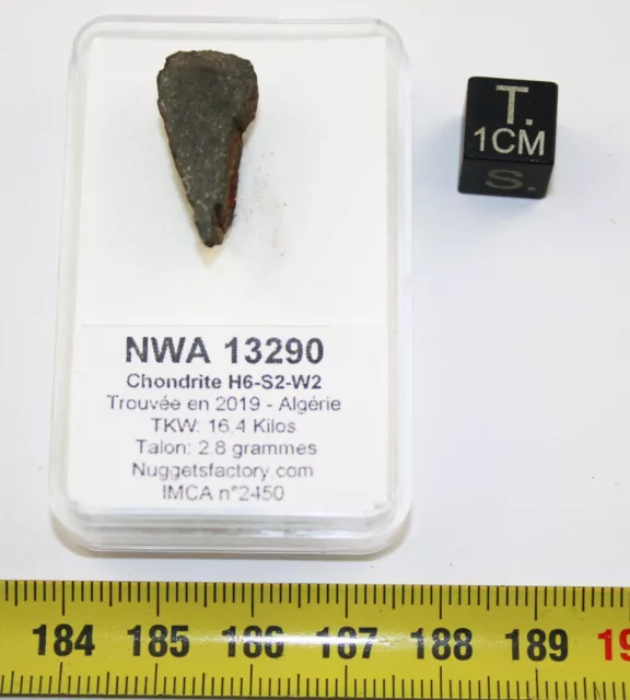 Talon de Météorite NWA 13290 Chondrite H6 S2 W2 (Algérie - 2.8 grammes - 004**)