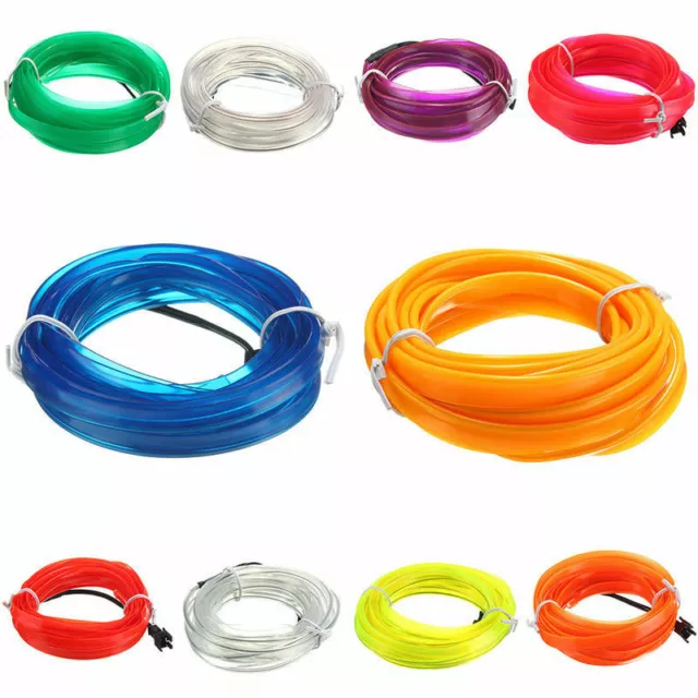 EL Wire 1/3/5m Neon Lights LED Lamp Flexible Rope Tube LED Strip Party Car Decor