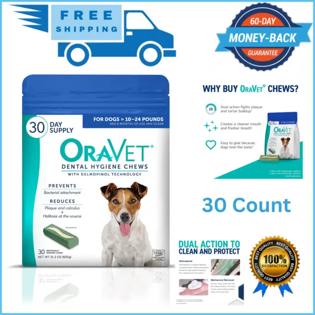 OraVet Dental Hygiene Chews for Small Dogs, 30 Count