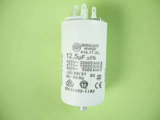 Kondensator Motorkondensator Anlaufkondensator 12,5µF 12,5uF 12,5 µF uF 425V