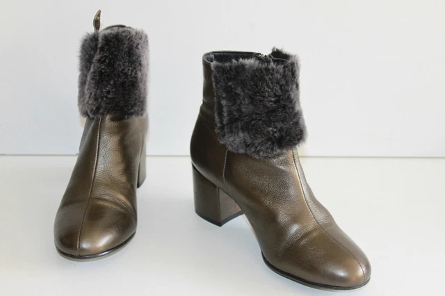 SAN MARINA  Bottines Boots Fourrées Cuir Bronze T 39 TTBE 3