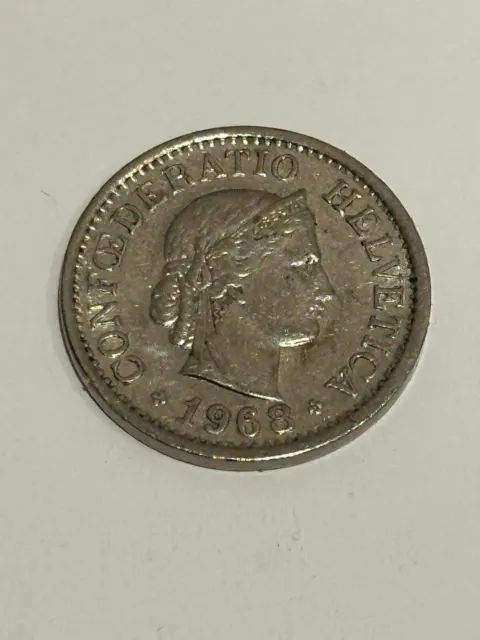 10 RAPPEN 1968 SWITZERLAND  , Swiss Coin , Collectible.  confoederatio helvetica