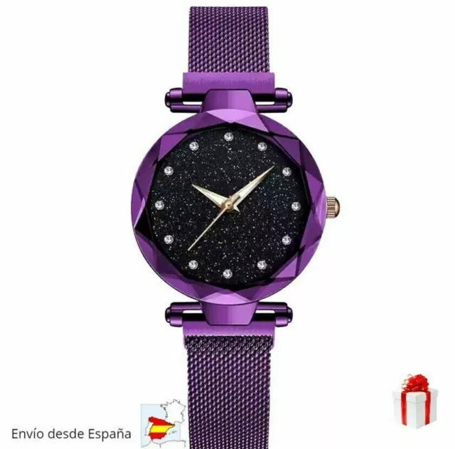 Reloj de pulsera con hebilla magnética de cristal para Mujer