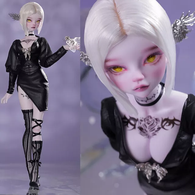1/4 BJD Doll SD Girl Female Bare Resin Ball Jointed Body Tattoo Eyes Face Makeup