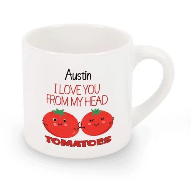Taza personalizada de tomates para niños I Love You From My Head