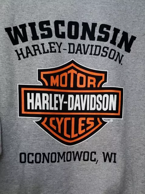NWT! MEN'S UNISEX 2XL Gray Wisconsin Harley Davidson Pull Over Hooded ...