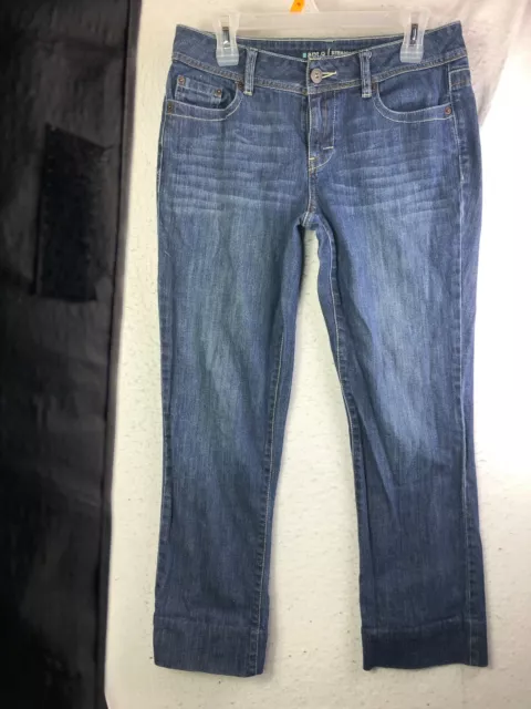 Apt.9 Mid Rise Straight Leg Womens Size 8 Dark Wash Blue Denim Jeans