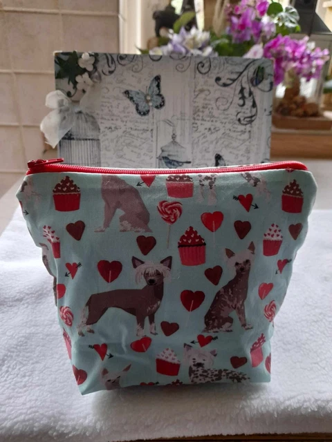 Chinese Crested Dog Make Up Toiletries Bag Brand New