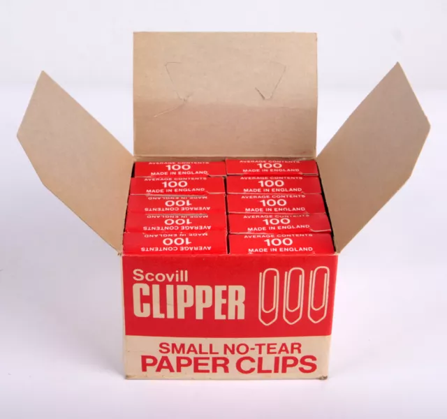 Scovill Clipper Small No-Tear Paperclips 22mm Box 10x100