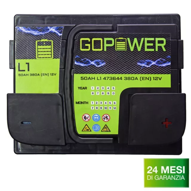 Batteria Auto 50Ah 380En 12V 207X175X190 Positivo A Destra 2