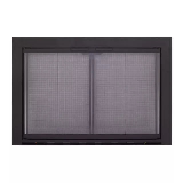 Pleasant Hearth SL-4015 Linear Aluminum Fireplace Glass Door 40" - Black