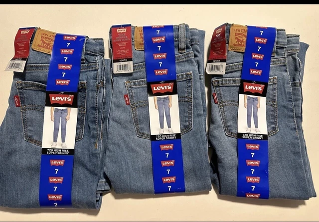 (3) NWT Levi’s 720 high rise super skinny jeans YOUTH 7
