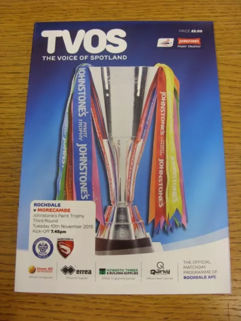 10/11/2015 Rochdale v Morecambe [Johnstones Paint Trophy] . Bobfrankandelvis (ak