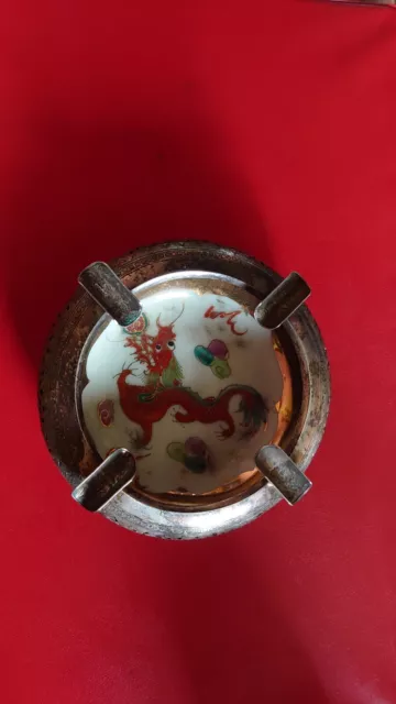 Aschenbecher Roter Drache Vietnam 900 Silber