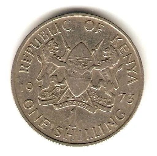 1973 KENYA Coin 1 SHILLING .