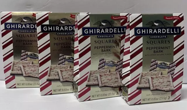 Ghirardelli (4-PACK) Limited Edition - Peppermint Bark Chocolate Squares  3.3 oz