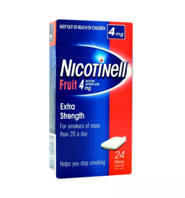 Nicotinell® Fruit Flavoured Nicotine Chewing Gum Extra Strength 4mg 24 Pack