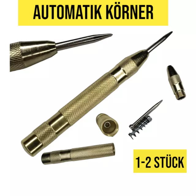 1-2x Automatik Körner Selbstschlagender Spitz Stahl Automatischer Ankörner Punch