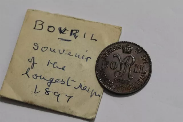 🧭 🇬🇧 Uk Gb Farthing Bovril 1897 Queen Victoria Jubilee High Grade B59 #K2703