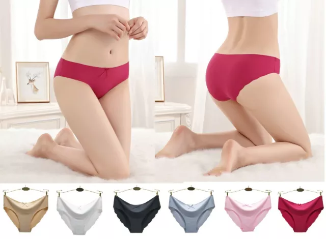 Women's Ladies Seamless Knickers Invisible Briefs Panties Soft Comfy Underwear