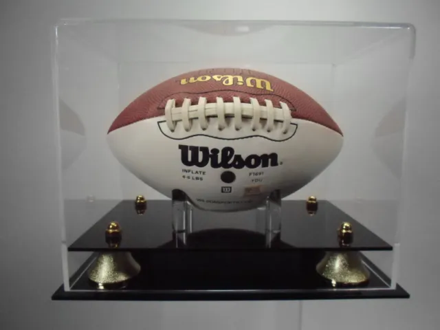 Mini size football display case 85% UV filtering acrylic memorabilia NFL Pats