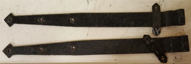 LOT antique 2pc 30" BARN DOOR STRAP HINGES lancaster pa AMISH FARM w trim aafa