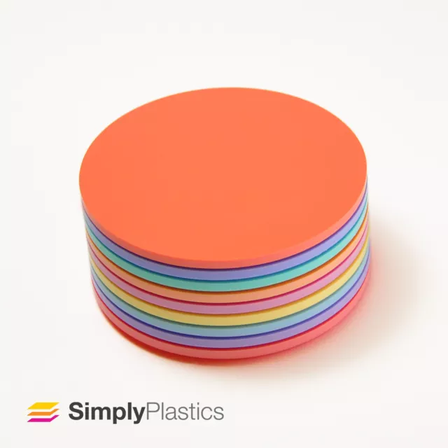 3mm Perspex® Laser Cut Sweet Pastel Cast Acrylic Plastic Circle Disc - Metric