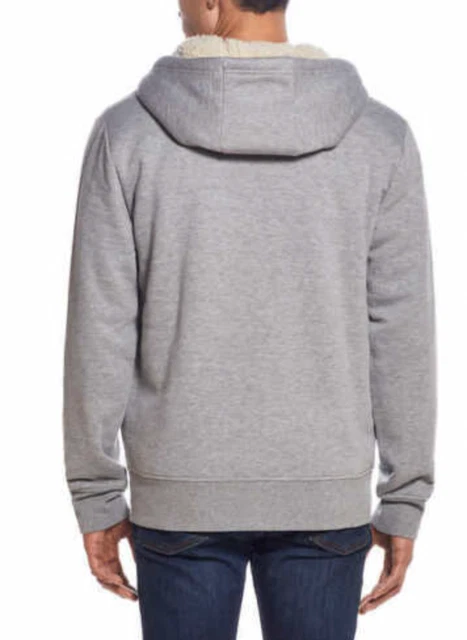 Weatherproof Vintage Men’s Sherpa Lined Full Zip Jacket Hoodie Grey XXL 2XL 2