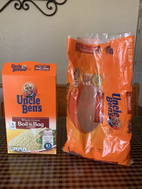 2 UNCLE BEN’S Discontinued Logo Whole Grain Boil-in-Bag Brown Rice ...