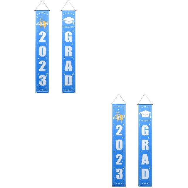 Unique 91101 Banner Laurea "Congrats Grad" - 1,37 M, Colore Argento E Nero
