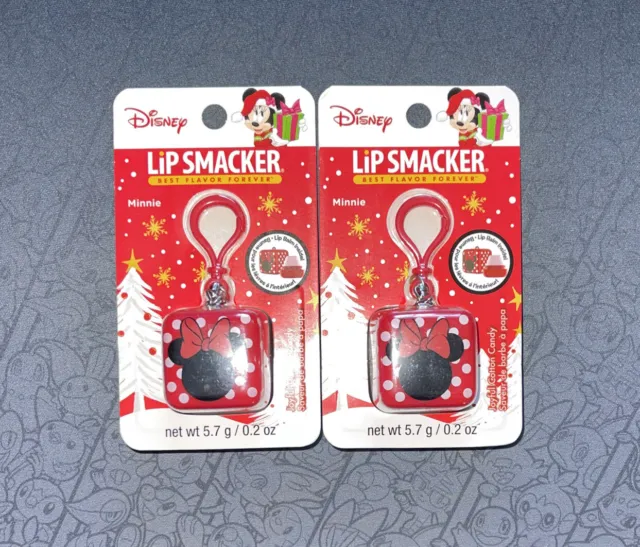Lip Smackers Cube x2 Minnie Mouse Disney Lip Balm Joyful Cotton Candy Sealed New