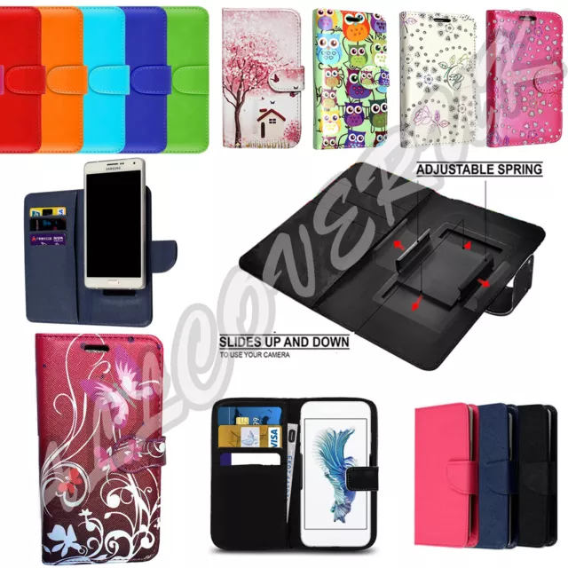 For Samsung Galaxy A01 A3 Core PU Leather Universal Flip Folio Stand Case Cover
