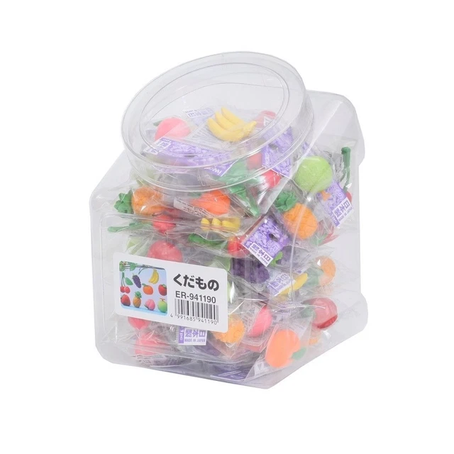 JAPANESE FRUIT KESHIGOMU (Erasers) "Sugata" (60 pieces) Iwako, Made in