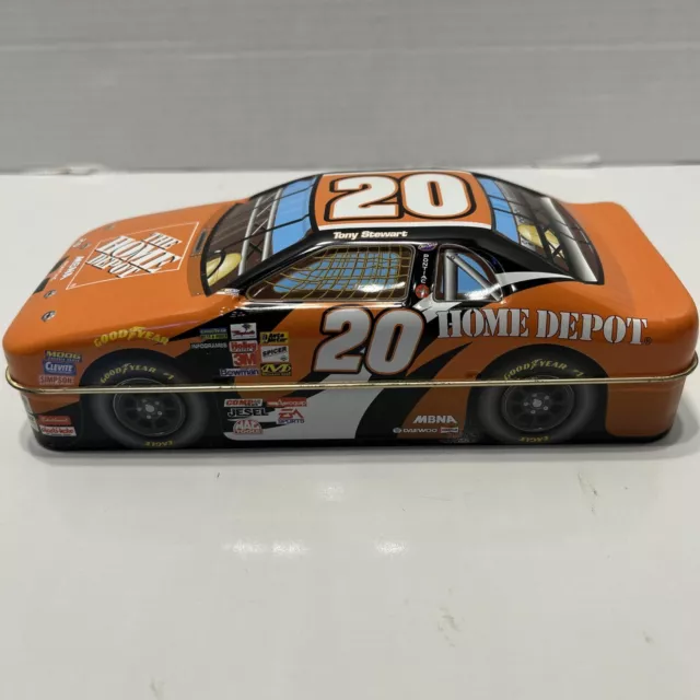 TONY STEWART nascar #20 HOME DEPOT tin race car shaped collectable metal 8"🎄🎄