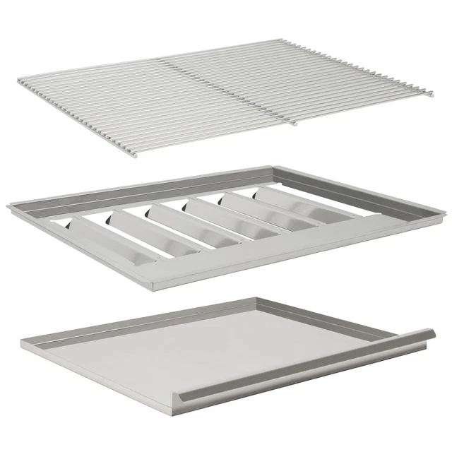 Grillrostset für Gasbräter Gastrobräter Grillrost Flammabdeckung Wanne