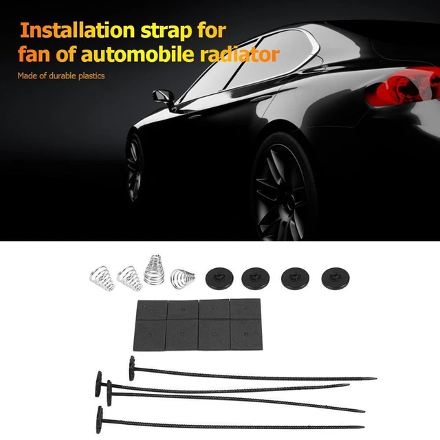 1 Set Universal Car Electric Radiator Cooling Fan Mount Fitting Kit Ties Straps