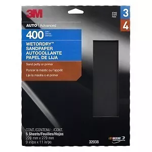 3M Sandpaper Wet or Dry Sheets, P400 grit, 9 x 11 inch, 32038