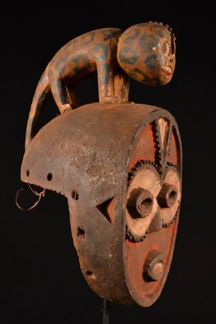 22114 A Primitive African Mambila Helm Mask Cameroon