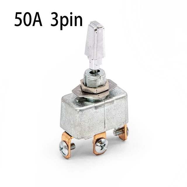 Interruttore commutabile resistente 3 pin cromato 50 A on/off universale elettrico 12 V-AU NUOVO